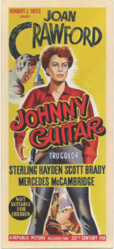 Original vintage poster from the 1954 cult classic Johnny Guitar..