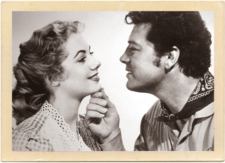 Shirley Jones and Gordon MacRae in a promotional photo for the hit musical, “Oklahoma!”