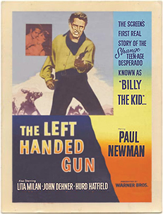 Original vintage poster from the 1958 movie, The Left Handed Gun.