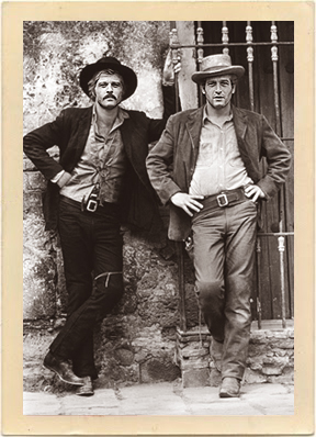 Robert Redford and Paul Newman take a moment to pose in character as they both take a star turn in the classic film, “Butch Cassidy and the Sundance Kid.”