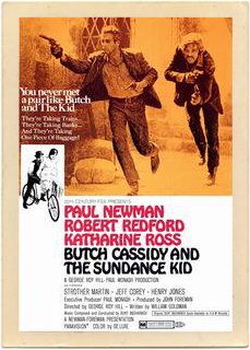 Original vintage poster from the 1969 award-winning Western, Butch Cassidy and the Sundance Kid..