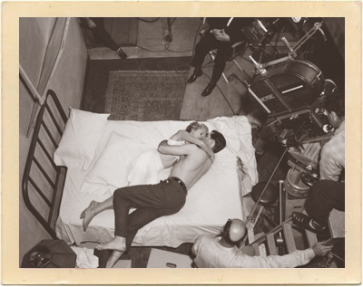 The film crew on the set of “Psycho,” captures the love scene between Marion (Janet Leigh) and Sam (John Gavin). It is this secret relationship that ultimately leads Marion to her fate at the Bates Motel.